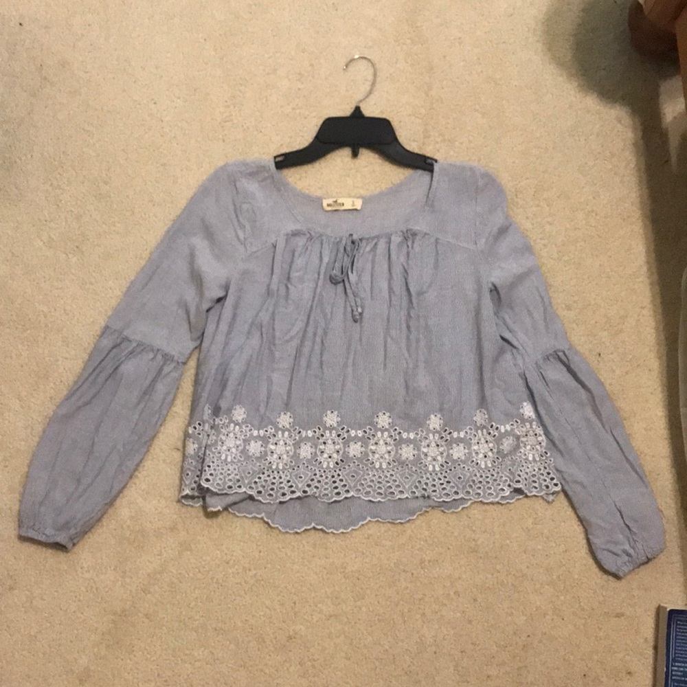 NWOT Blue Striped Hollister Top
